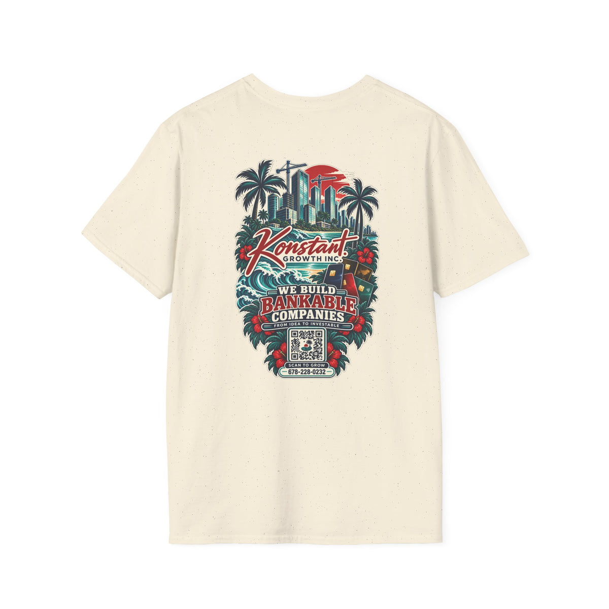 Konstant Growth Co. T‑Shirt — 'We Build Bankable Companies' Tropical Logo Tee