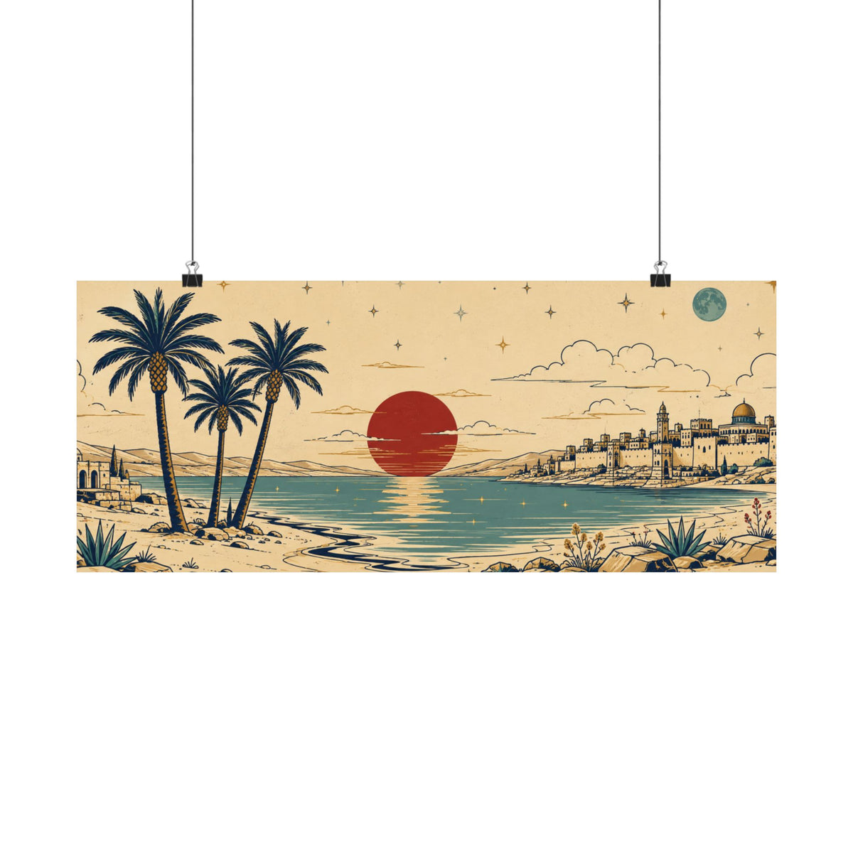 Konstant Growth Ancient Sunset Coast Panoramic Wall Art