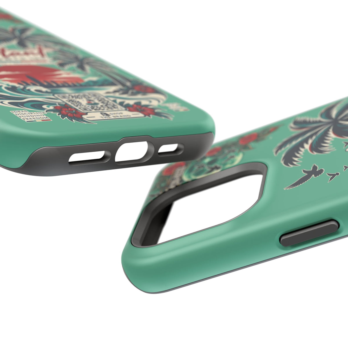 Tropical Palm Impact Phone Case — "Konstant Growth Inc." Retro Sunset Floral Design