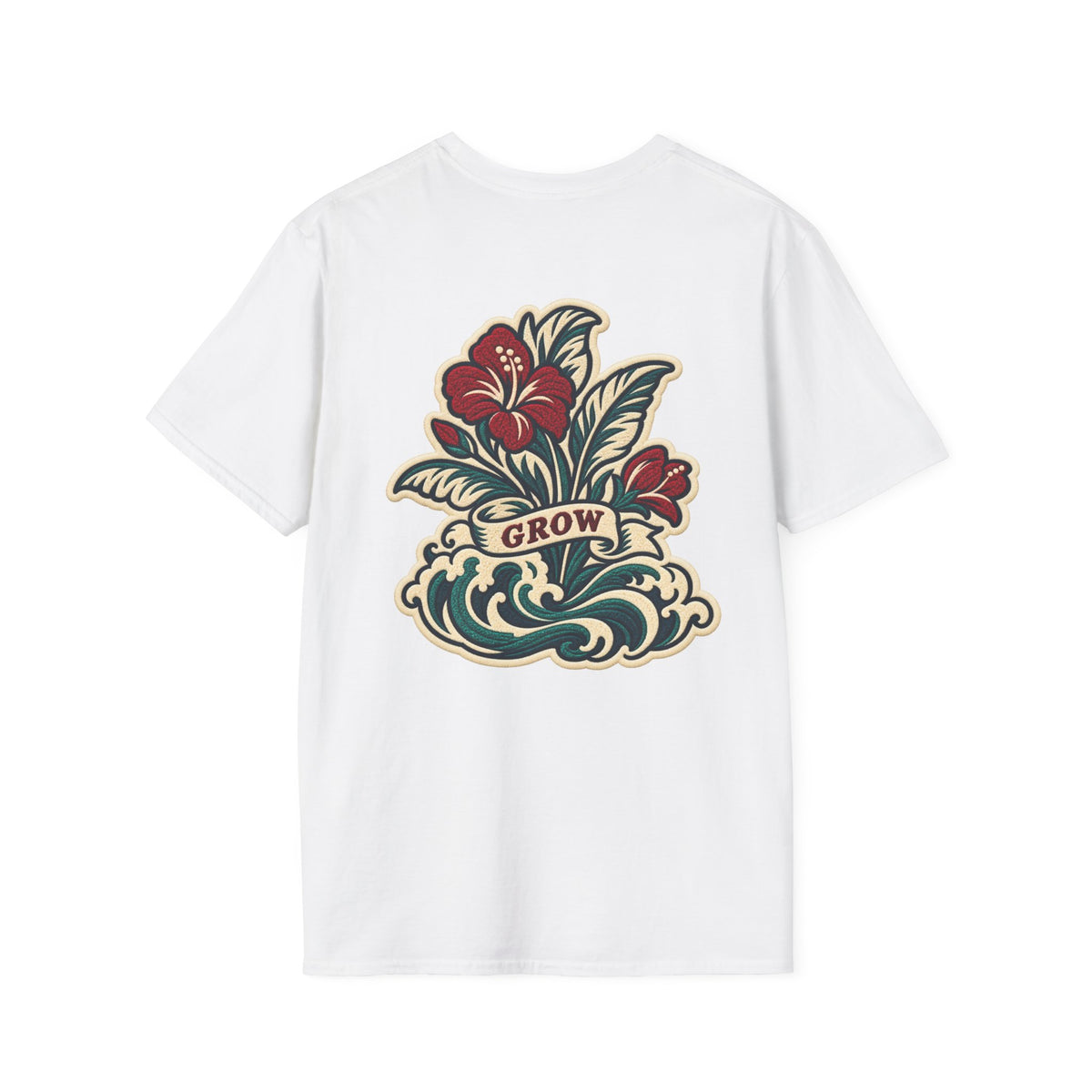 Fund & Grow Graphic T-Shirt — Retro Surf Floral Design