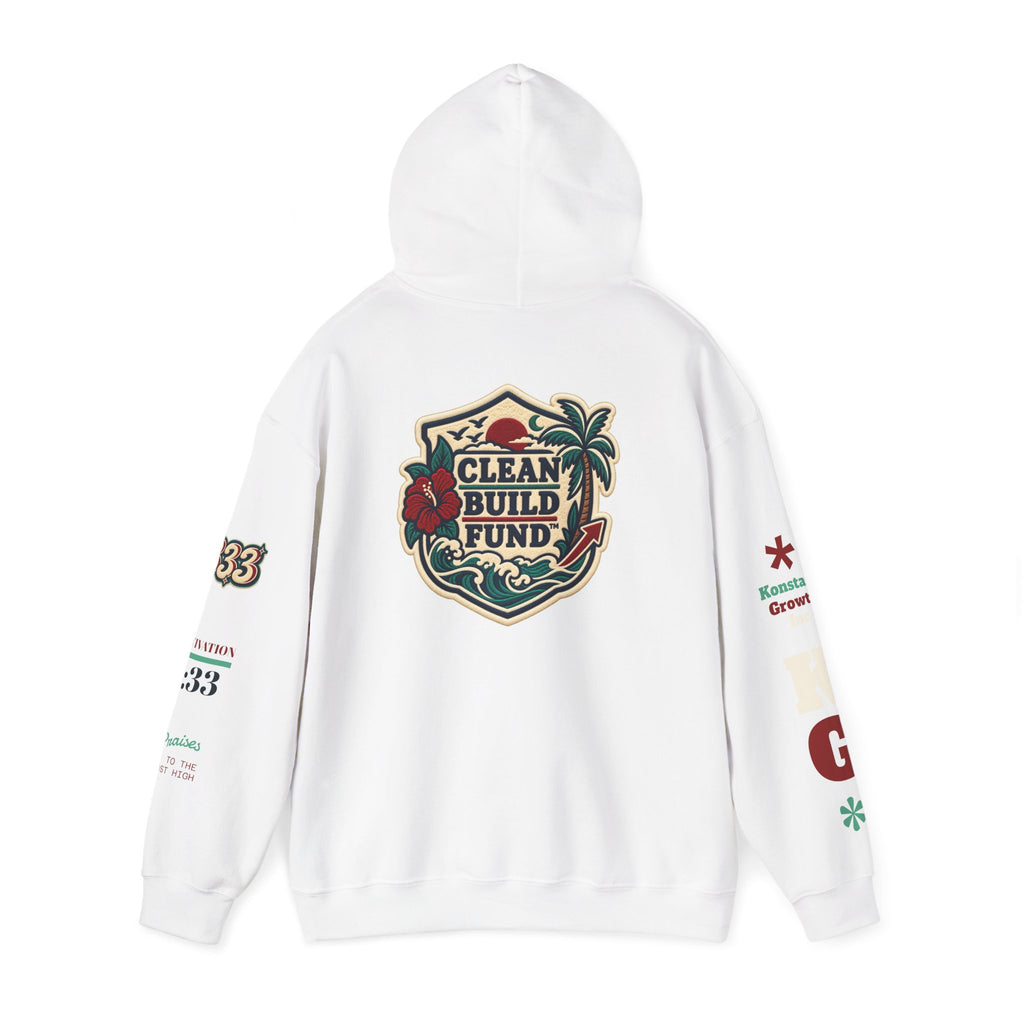 Funding Crewneck Hoodie — "Clean Build Fund" Graphic Pullover
