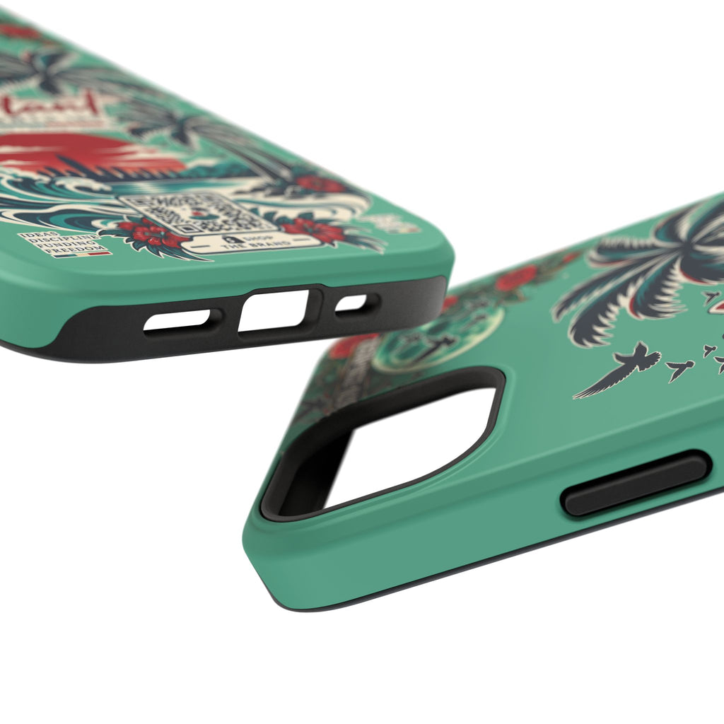 Tropical Palm Impact Phone Case — "Konstant Growth Inc." Retro Sunset Floral Design