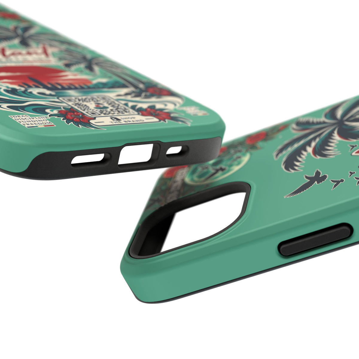Tropical Palm Impact Phone Case — "Konstant Growth Inc." Retro Sunset Floral Design