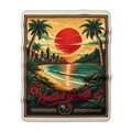 Tropical Sunset Beach Sherpa Blanket | Palm Tree Coastal Home Decor, Entrepreneur Gift