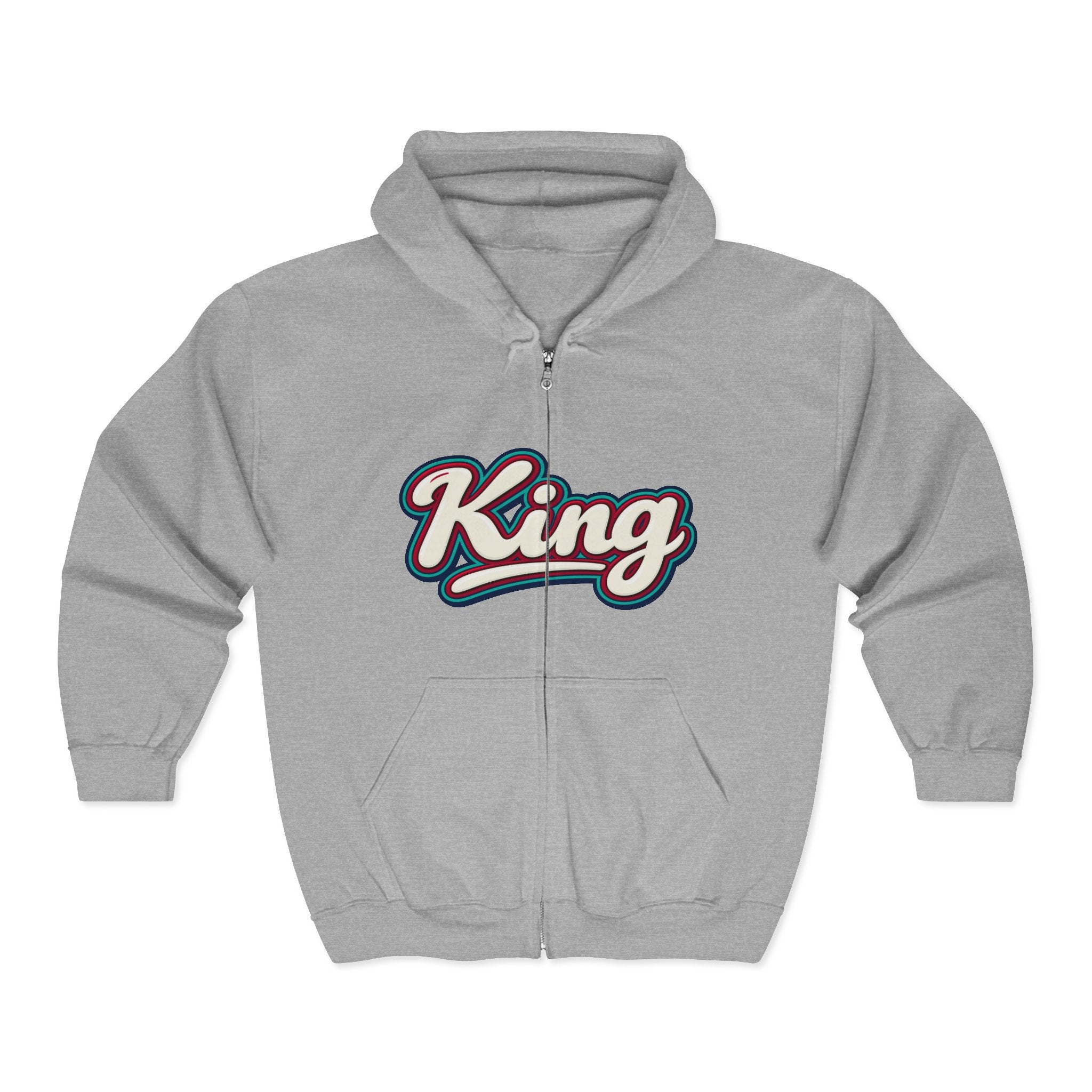 King Script Hoodie | Build Your Kingdom Vintage Tropical Zip-Up