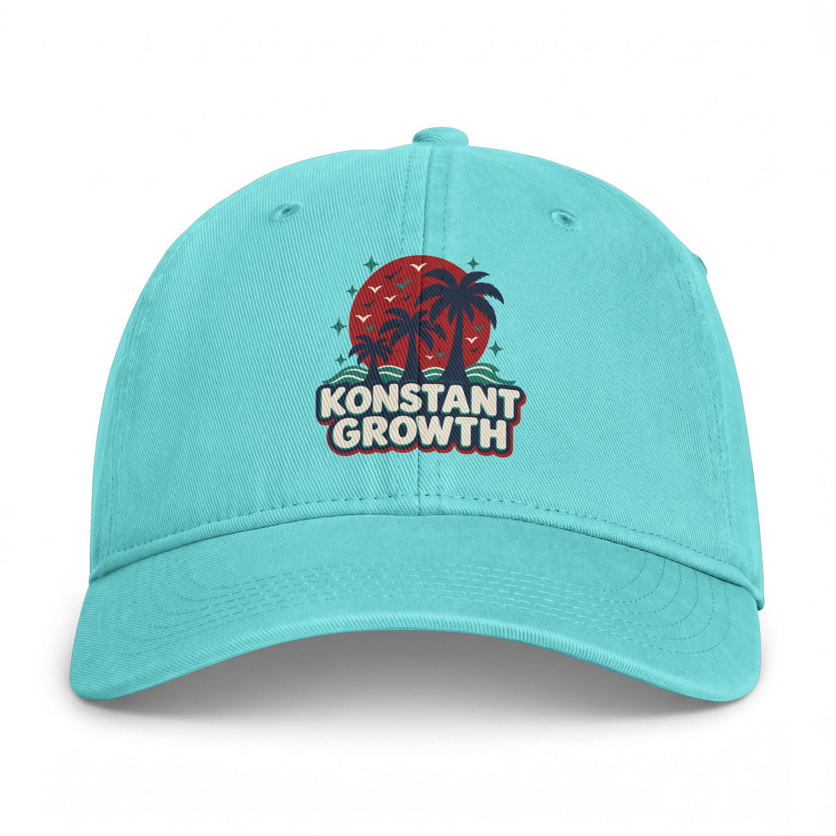 Coastal Washed Cap — 'Konstant Growth' Vintage Palm Beach Hat Printify