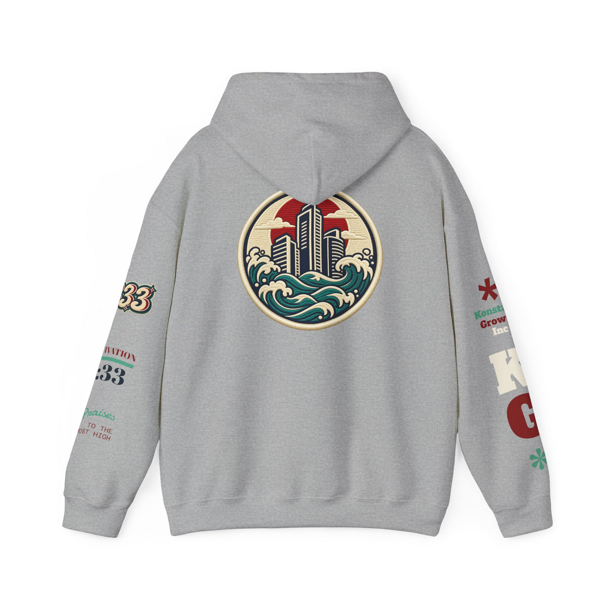 Build Cityscape Hoodie — Vintage Surf-Inspired 'BUILD' Graphic Pullover