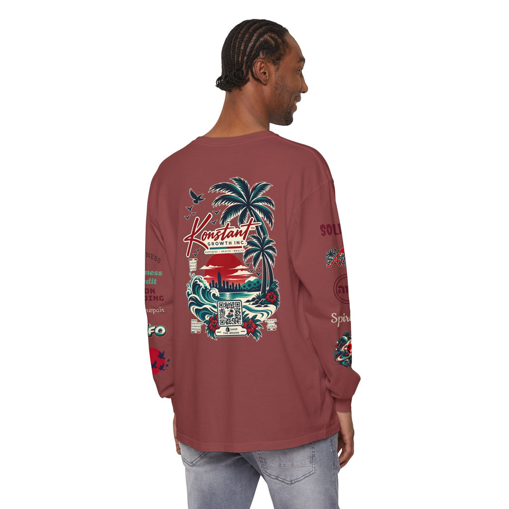 Konstant Growth Long Sleeve T-Shirt — Tropical Palm Surf Graphic