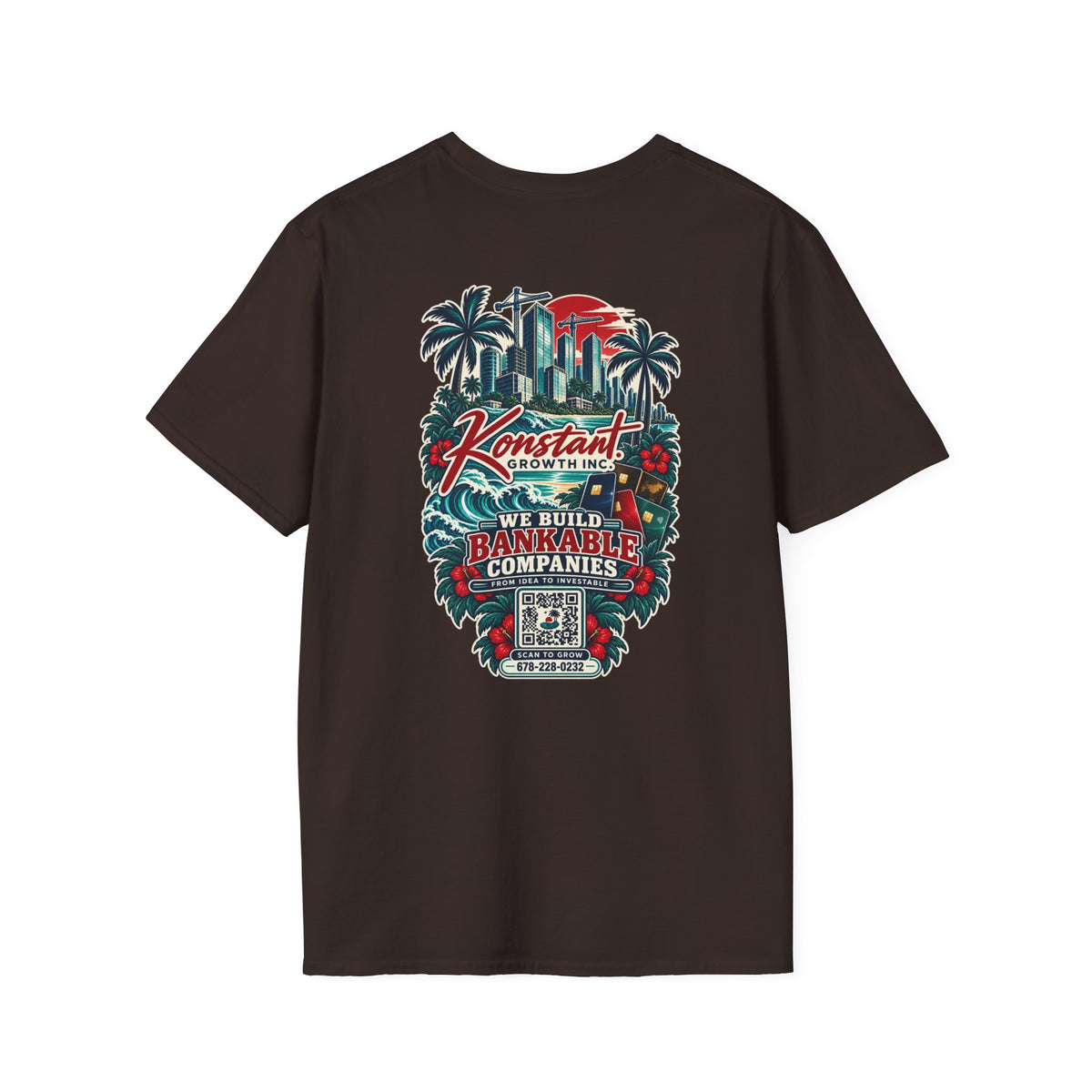 Konstant Growth Co. T‑Shirt — 'We Build Bankable Companies' Tropical Logo Tee