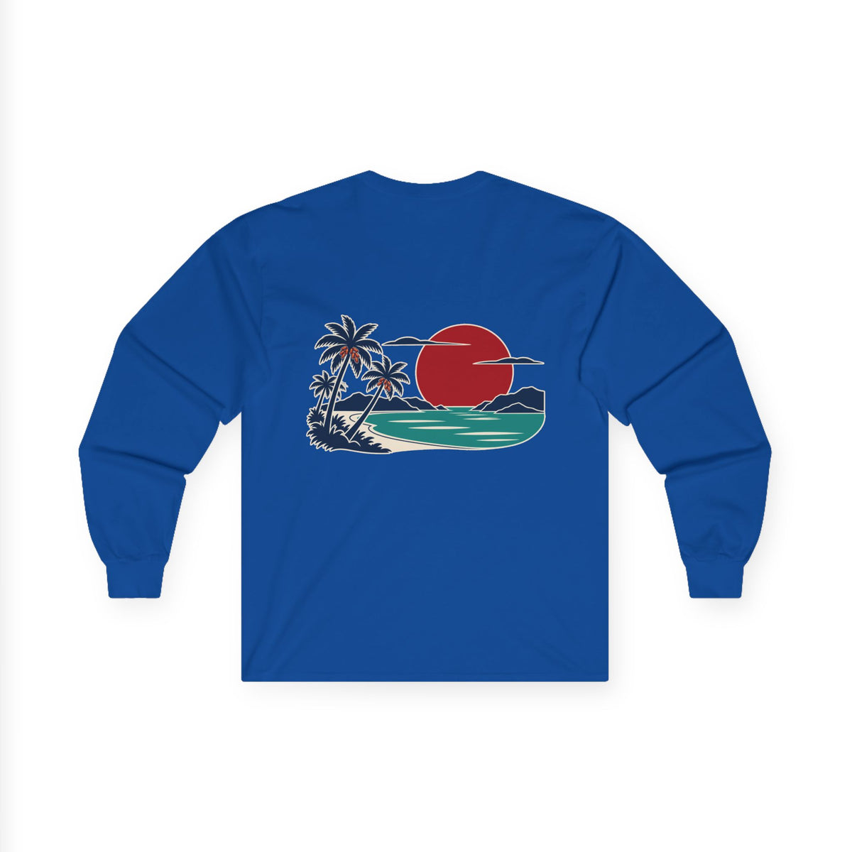 Konstant Growth Script Long Sleeve Tee | Retro Palm Sunset Beach Graphic
