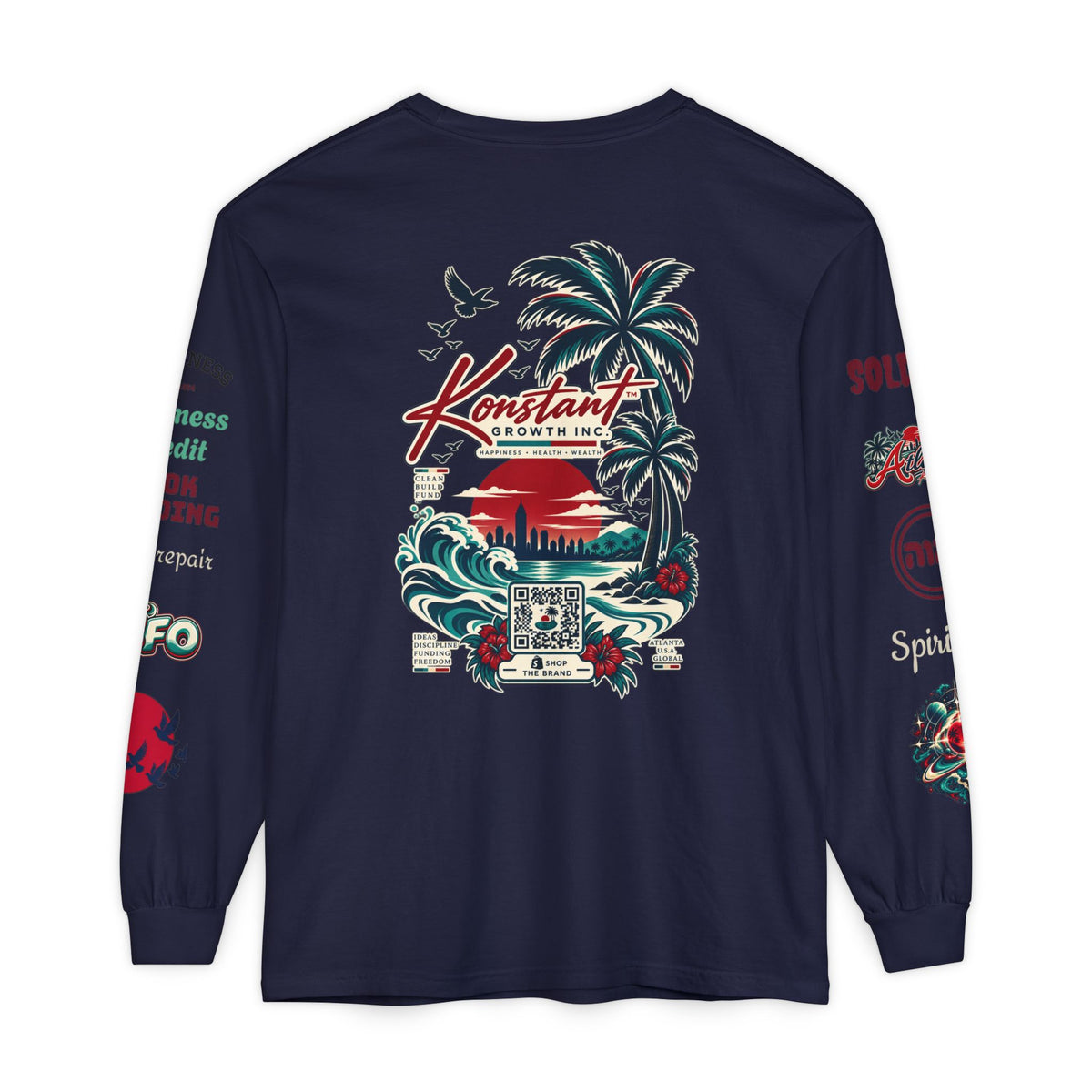 Konstant Growth Long Sleeve T-Shirt — Tropical Palm Surf Graphic Printify