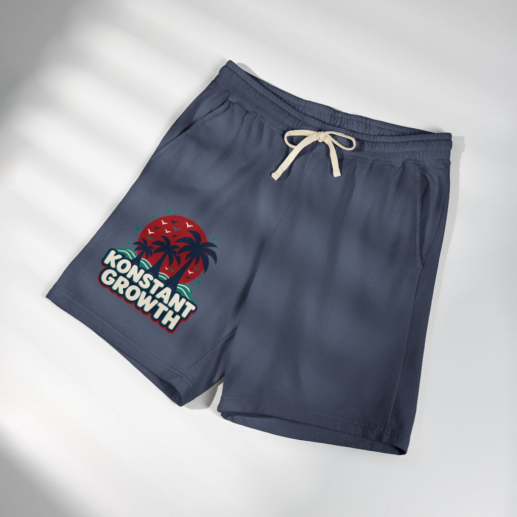 Konstant Growth Palm & Peacock Sweat Shorts — Garment-Dyed Lightweight Fleece