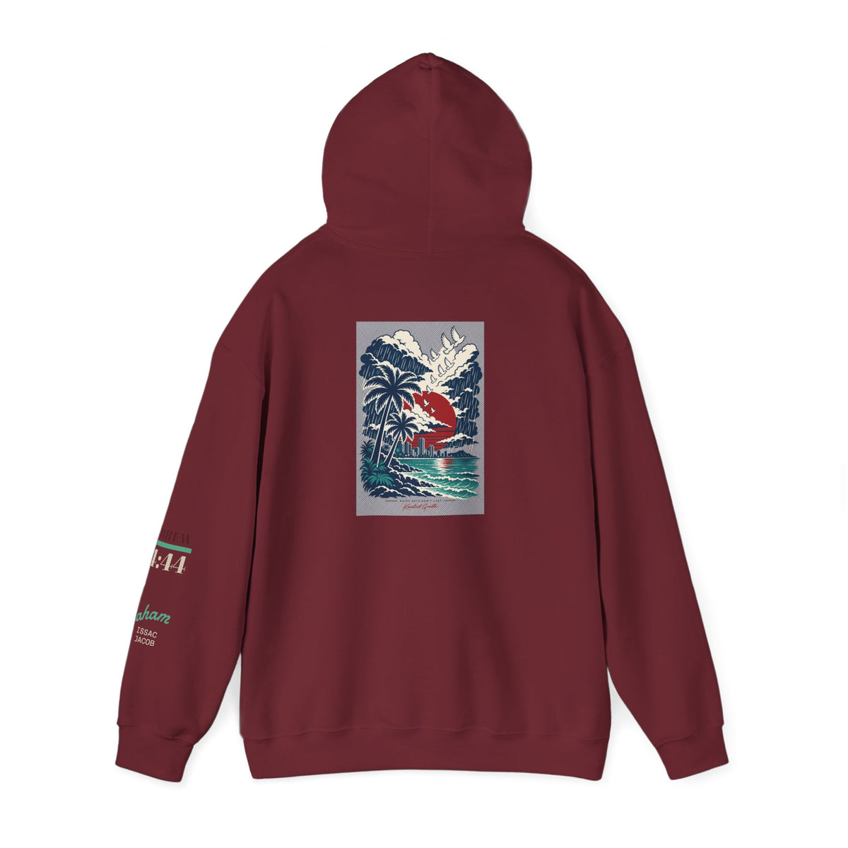 Blessed Hoodie | Surfer Palm Wave Graphic Hoodie, Tropical Beach Sweatshirt