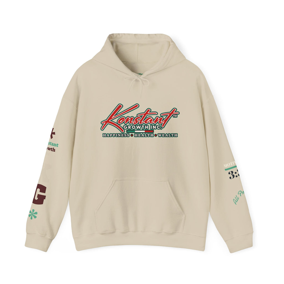 Tropical Graphic Hoodie — "Konstant Growth" Sunset Beach Pullover Printify