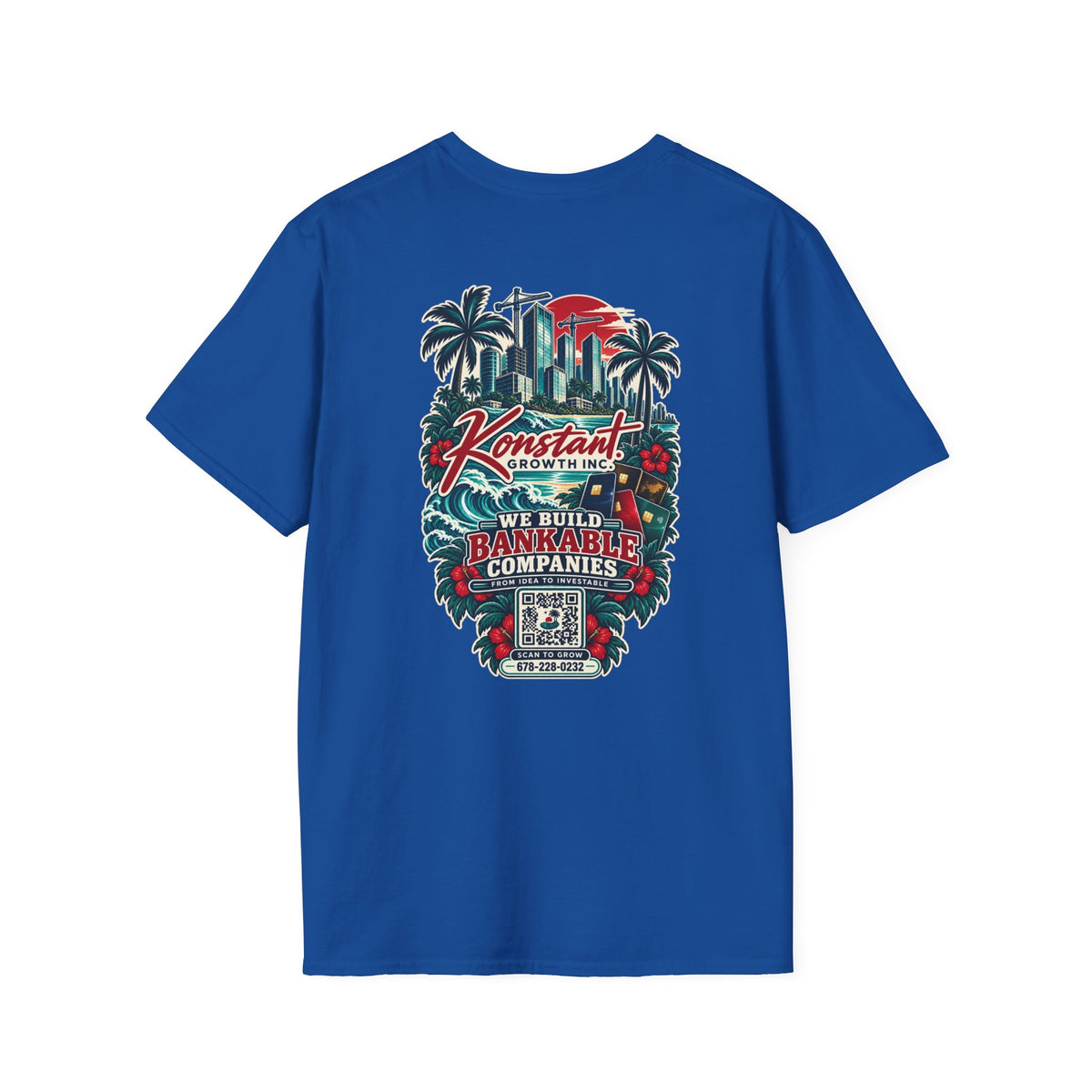 Konstant Growth Co. T‑Shirt — 'We Build Bankable Companies' Tropical Logo Tee