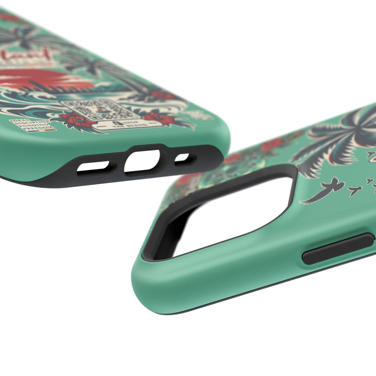 Tropical Palm Impact Phone Case — "Konstant Growth Inc." Retro Sunset Floral Design