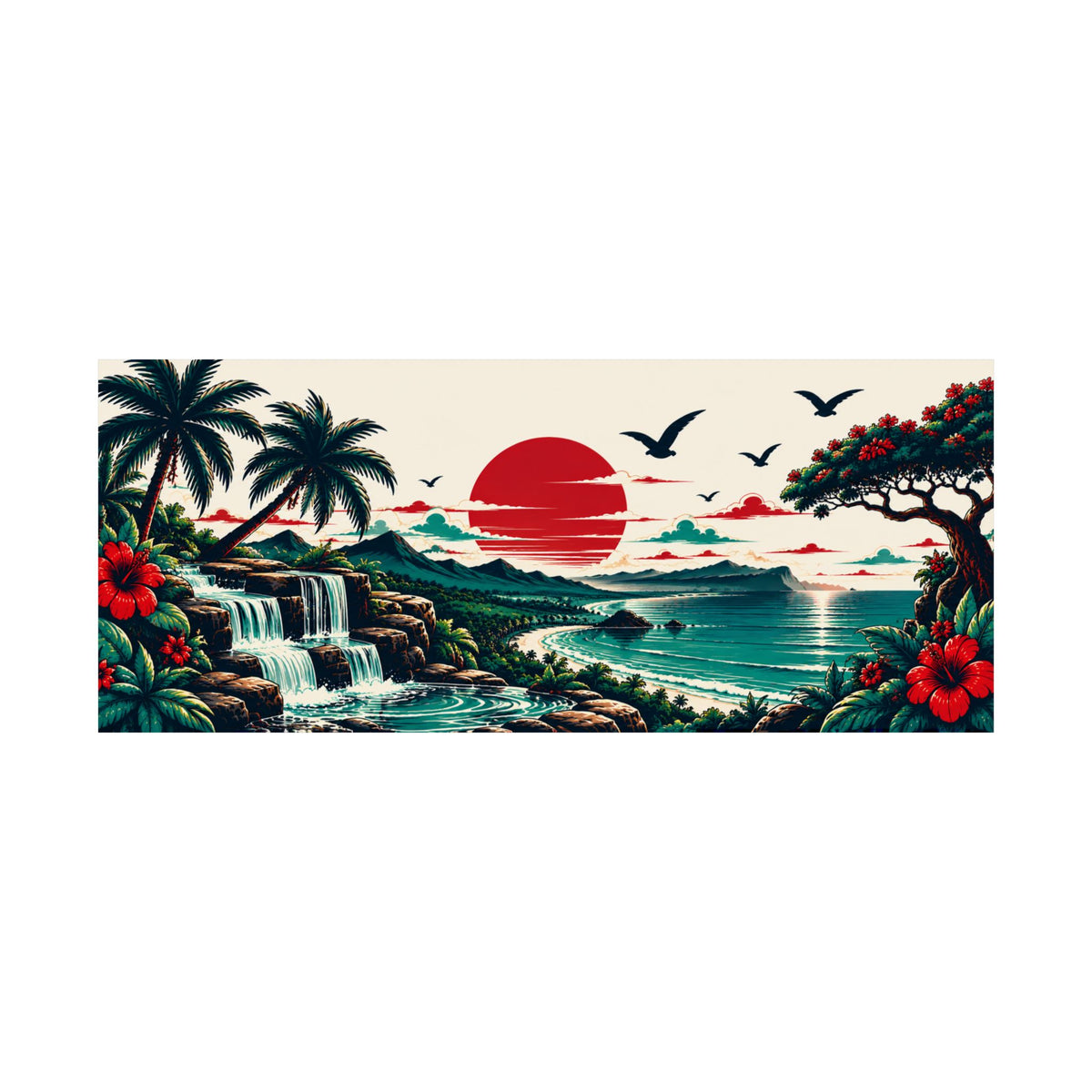 Tropical Sunset Beach Poster