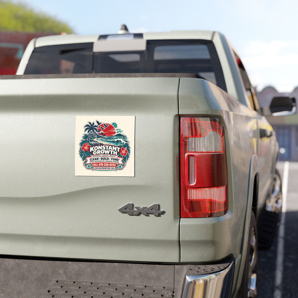 Car Magnet — "Konstant Growth Inc." Tropical Luxury Design (Happiness • Health • Wealth)