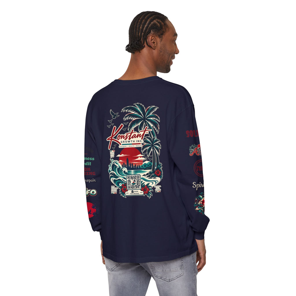 Konstant Growth Long Sleeve T-Shirt — Tropical Palm Surf Graphic