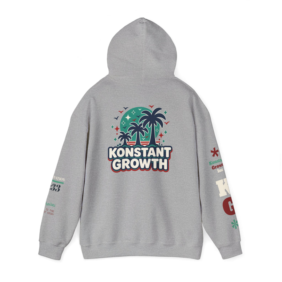 Konstant Growth Hoodie — Retro Palm Tree Graphic Sweatshirt