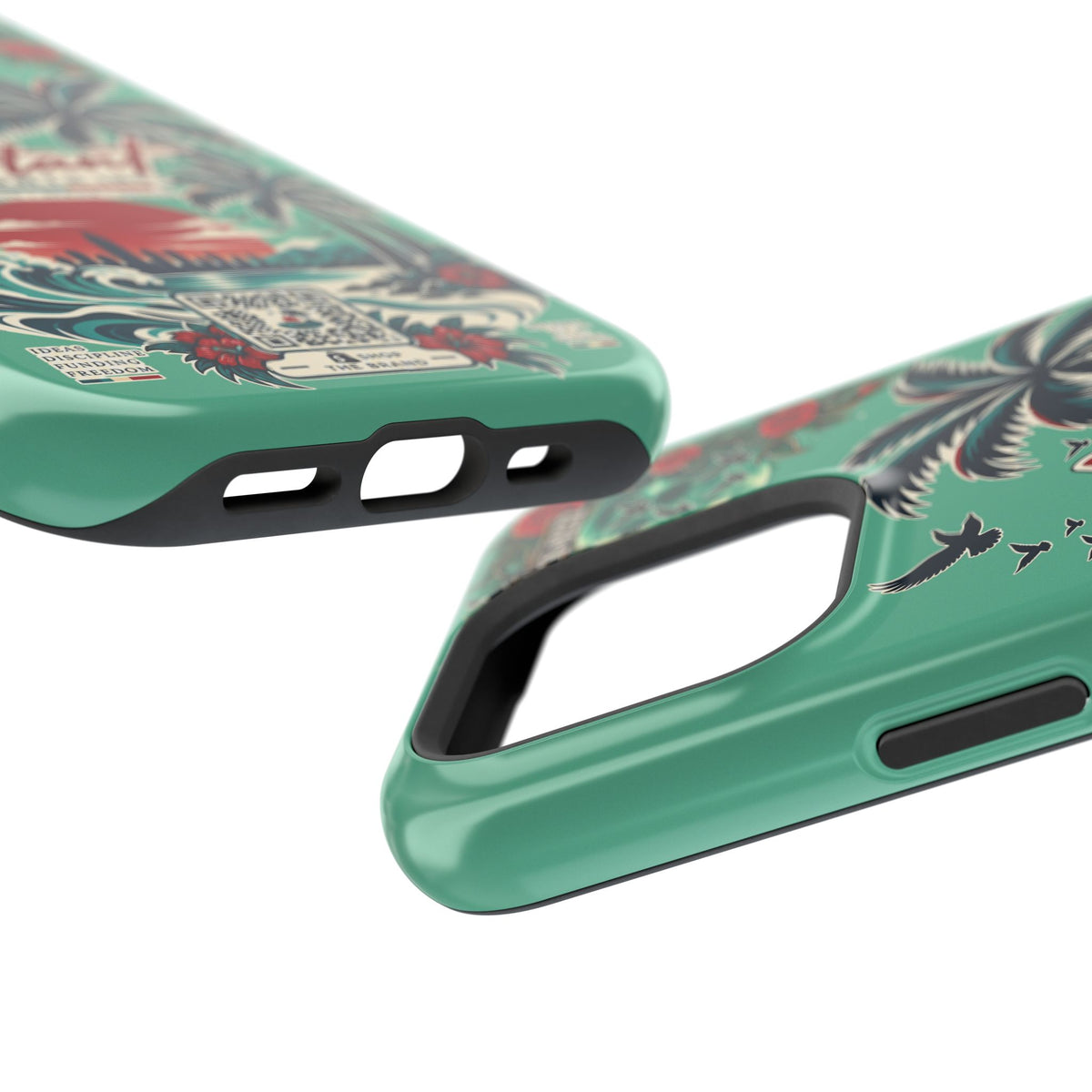 Tropical Palm Impact Phone Case — "Konstant Growth Inc." Retro Sunset Floral Design