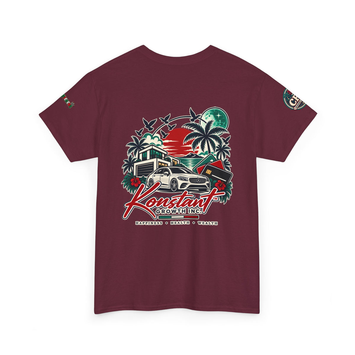 Copy of Konstant Growth Inc. Tee — Retro Car & Palm Beach Graphic T-Shirt