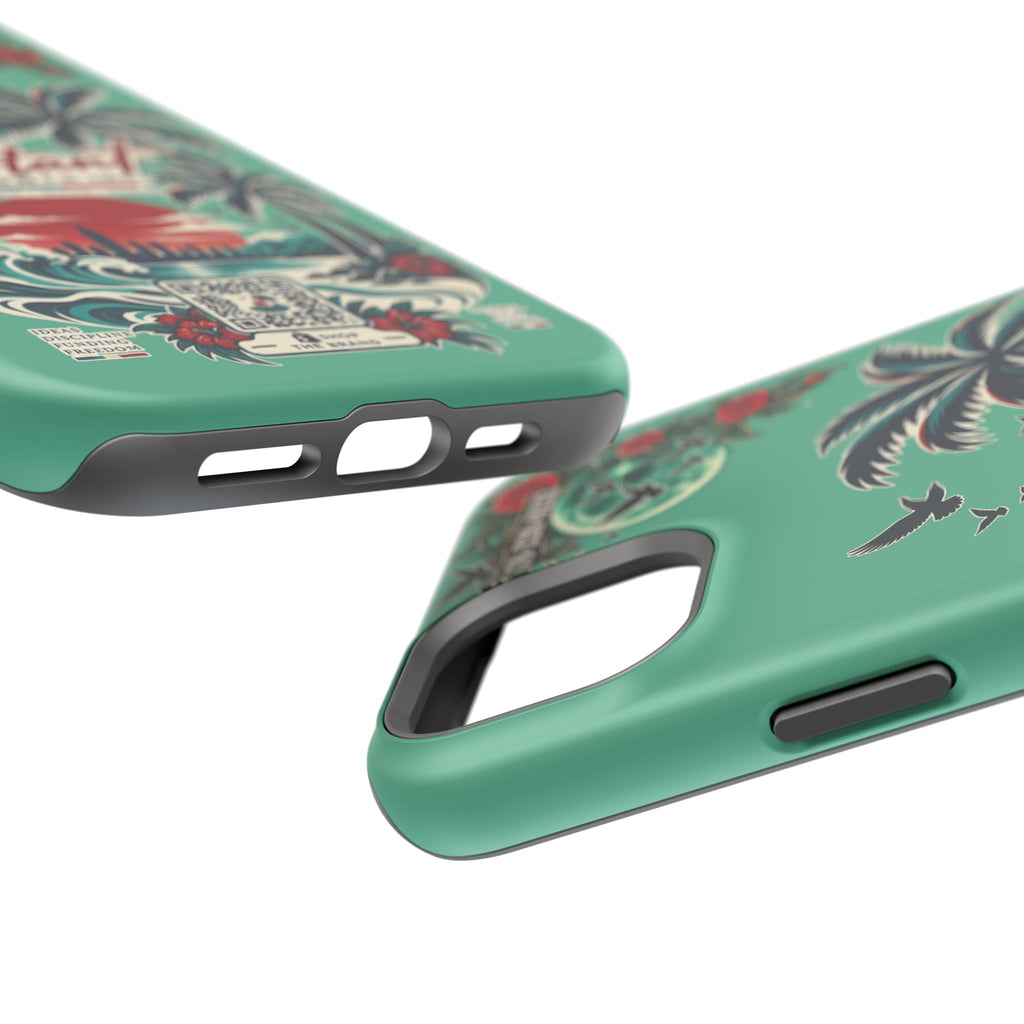 Tropical Palm Impact Phone Case — "Konstant Growth Inc." Retro Sunset Floral Design