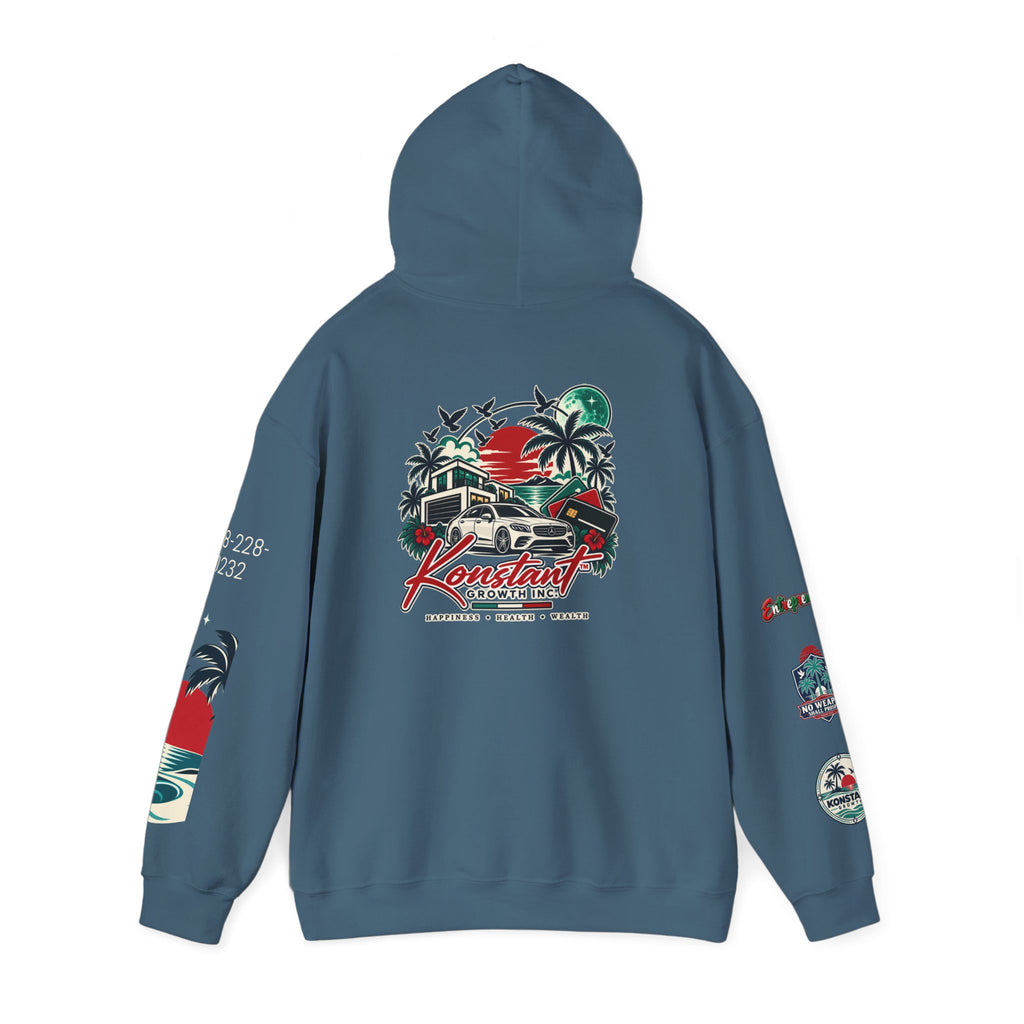 Blessed Hoodie | Surfer Palm Wave Graphic Hoodie, Tropical Beach Sweatshirt