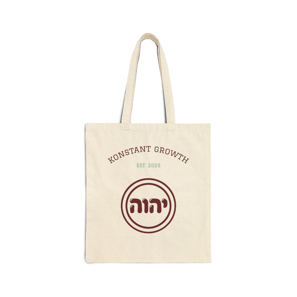 Konstant Growth logo Tote Bag | Hebrew Circle Emblem, Est 1985
