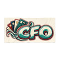 CFO Card Deck Beach Towel - Retro Casino Money Vibe