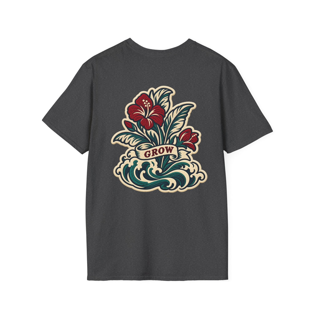Fund & Grow Graphic T-Shirt — Retro Surf Floral Design