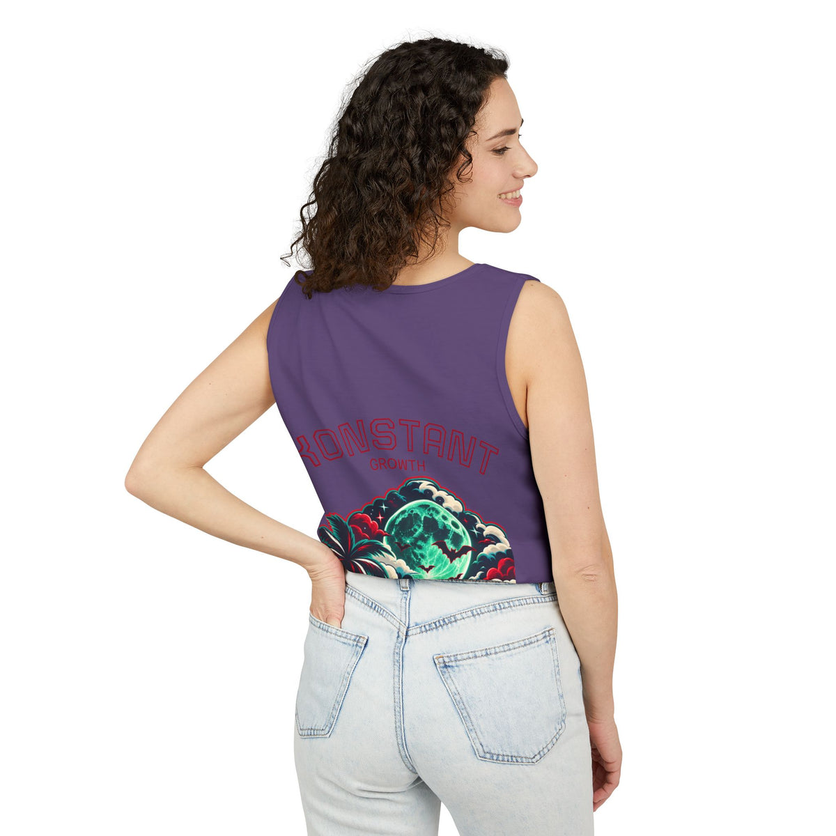 Konstant Growth tropical moon illustration Tank Top | motivational graphic