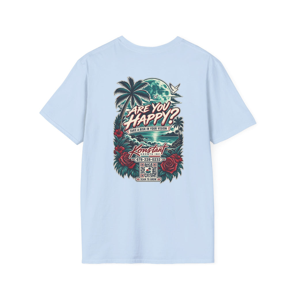 Are You Happy? Graphic T-Shirt — Konstant Growth Retro Tropical Design