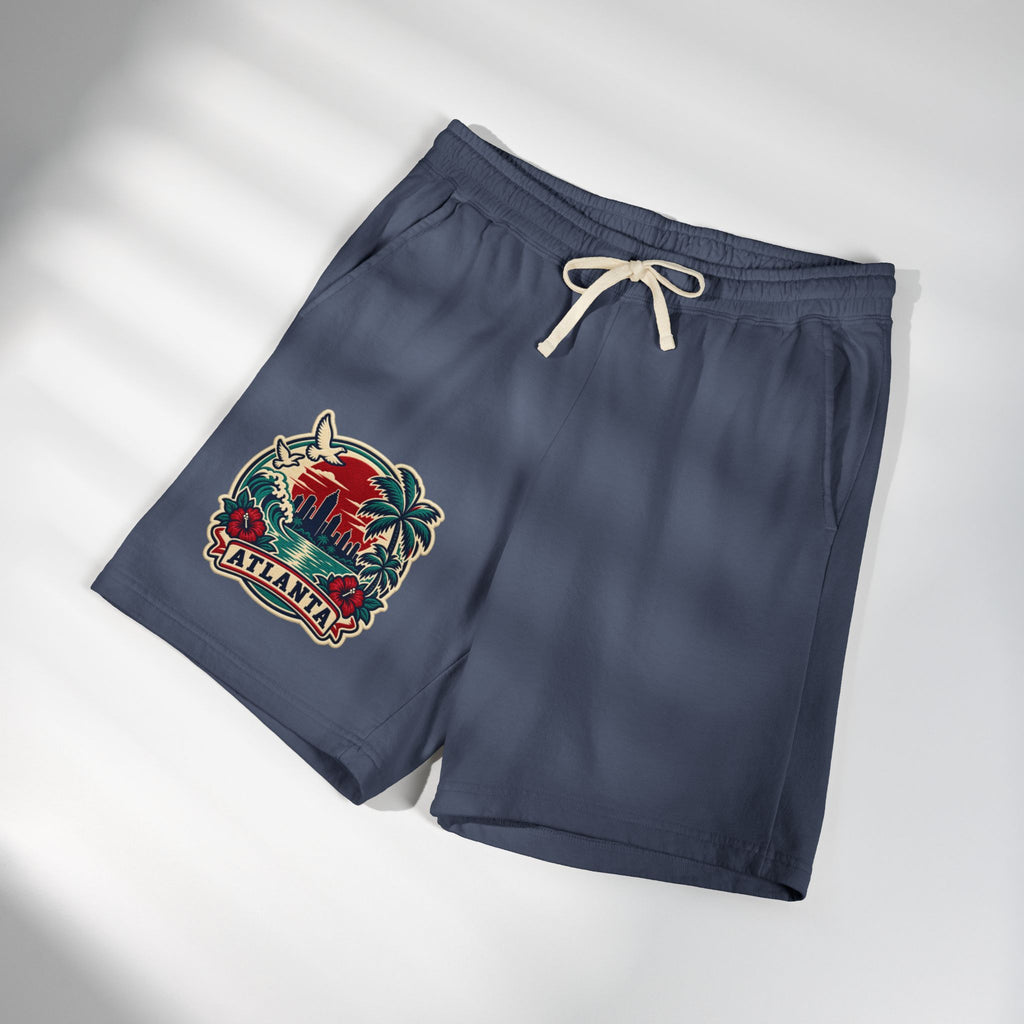 Atlanta Vintage Sunset Sweat Shorts — Garment-Dyed Fleece