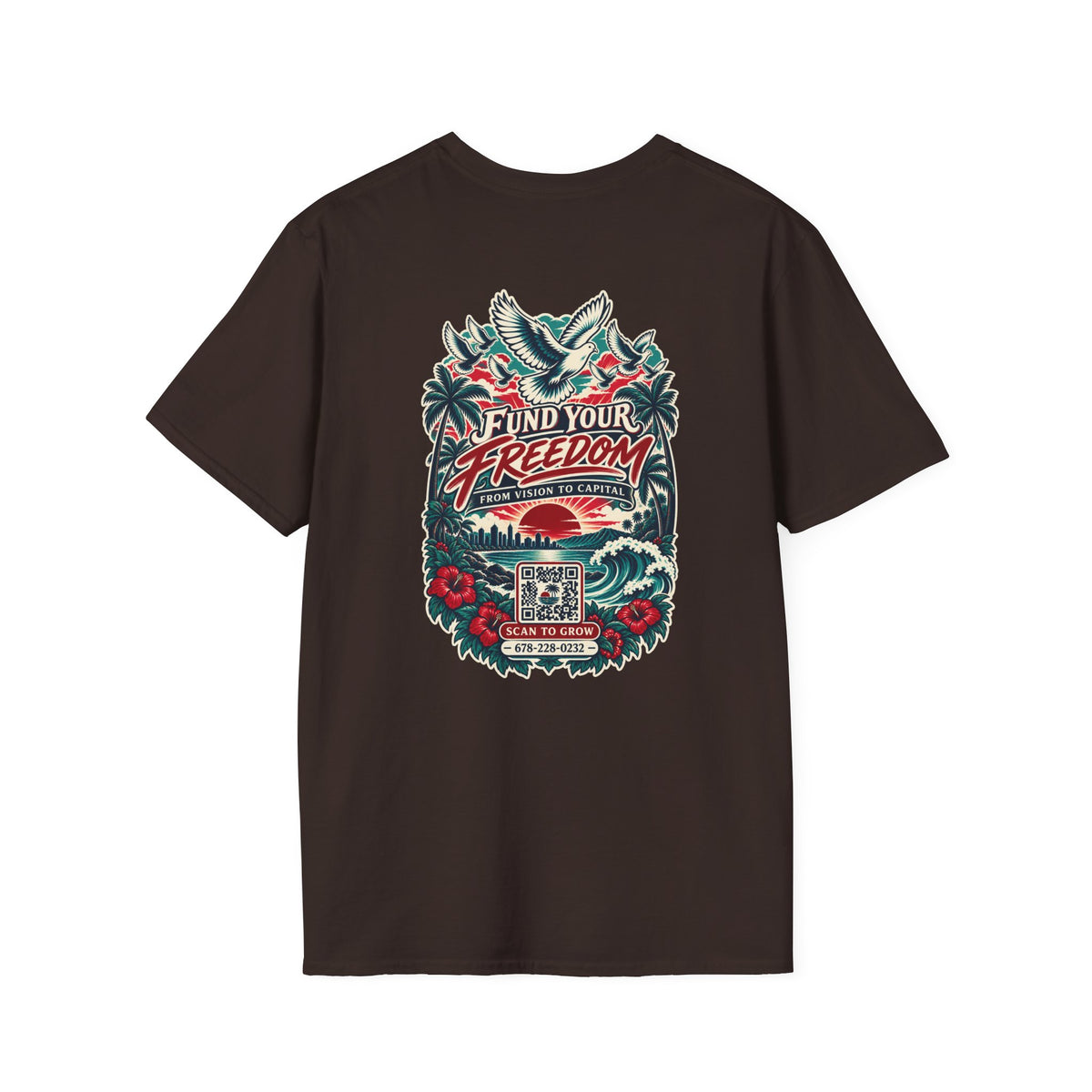 T-Shirt — 'Fund Your Freedom' Retro Graphic Tee (Konstant Growth Co.)