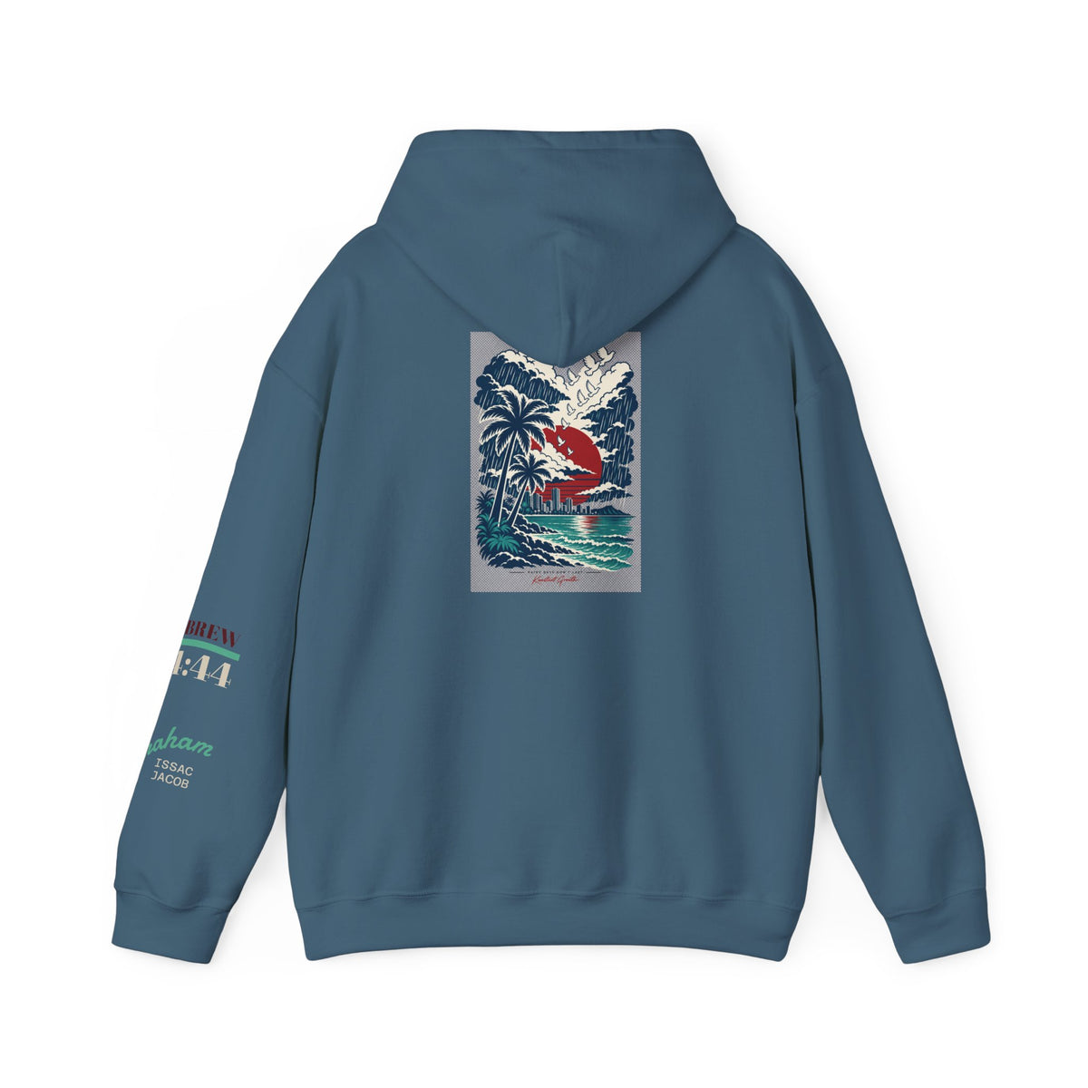 Blessed Hoodie | Surfer Palm Wave Graphic Hoodie, Tropical Beach Sweatshirt