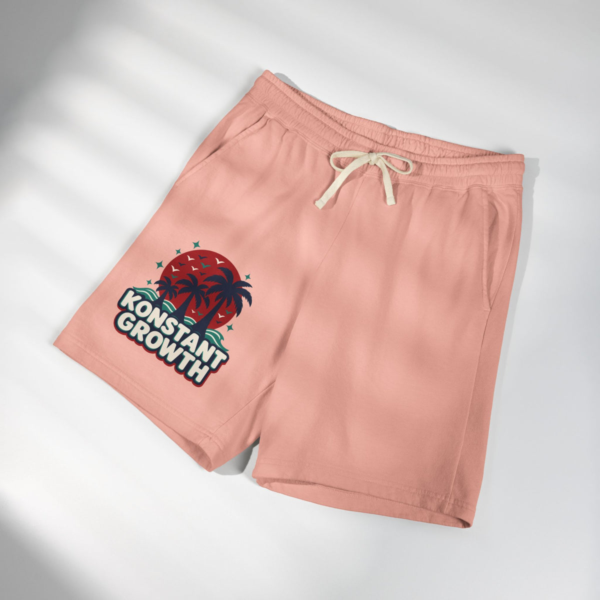 Konstant Growth Palm & Peacock Sweat Shorts — Garment-Dyed Lightweight Fleece