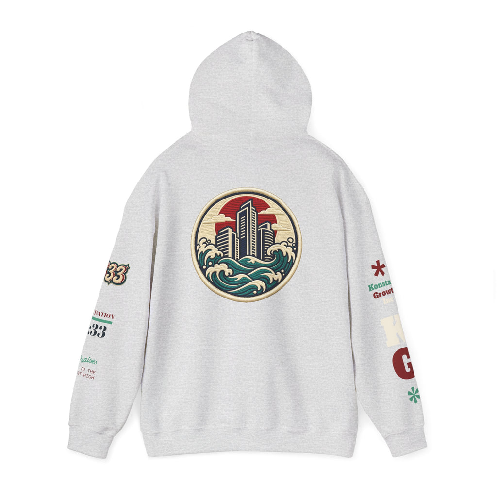 Build Cityscape Hoodie — Vintage Surf-Inspired 'BUILD' Graphic Pullover