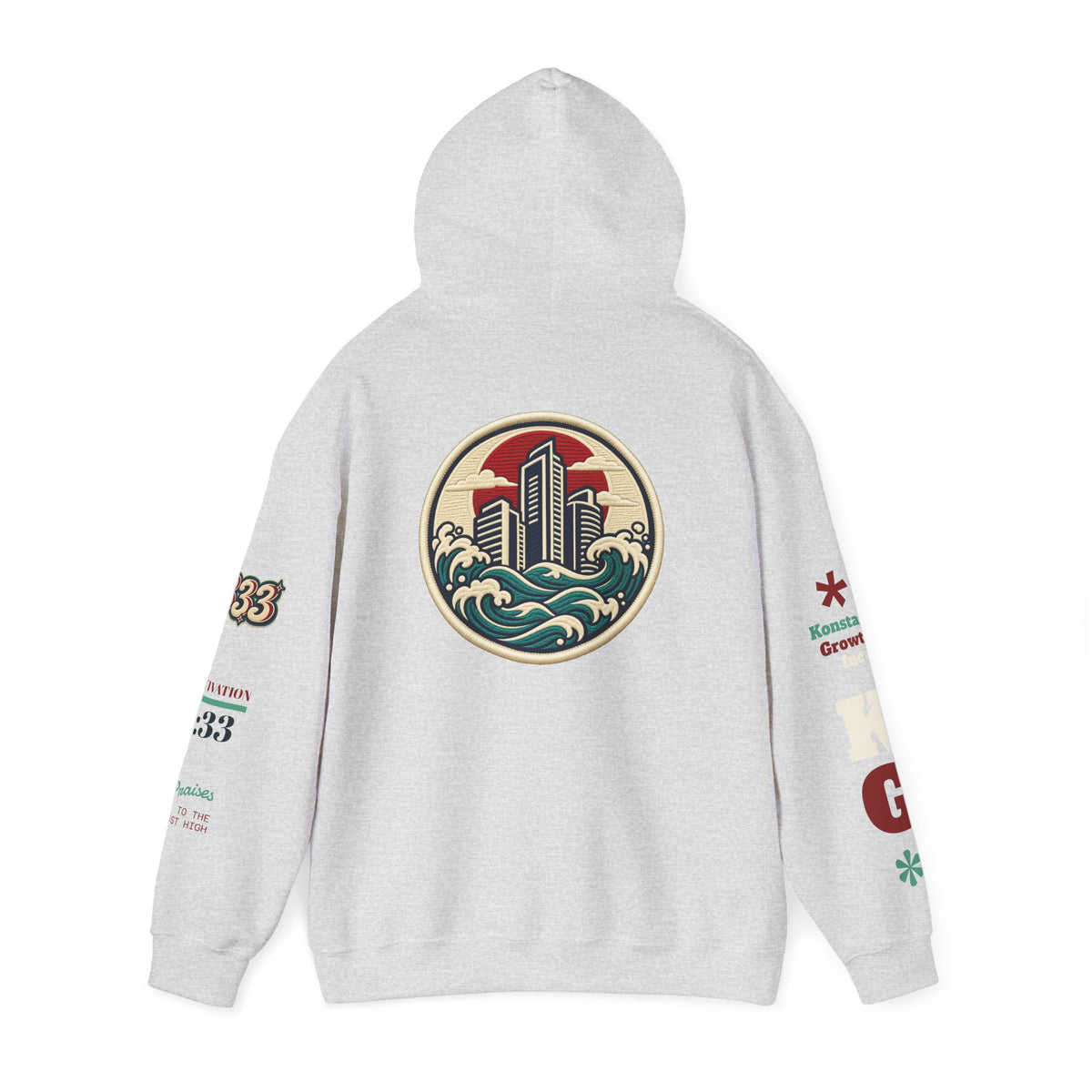 Build Cityscape Hoodie — Vintage Surf-Inspired 'BUILD' Graphic Pullover