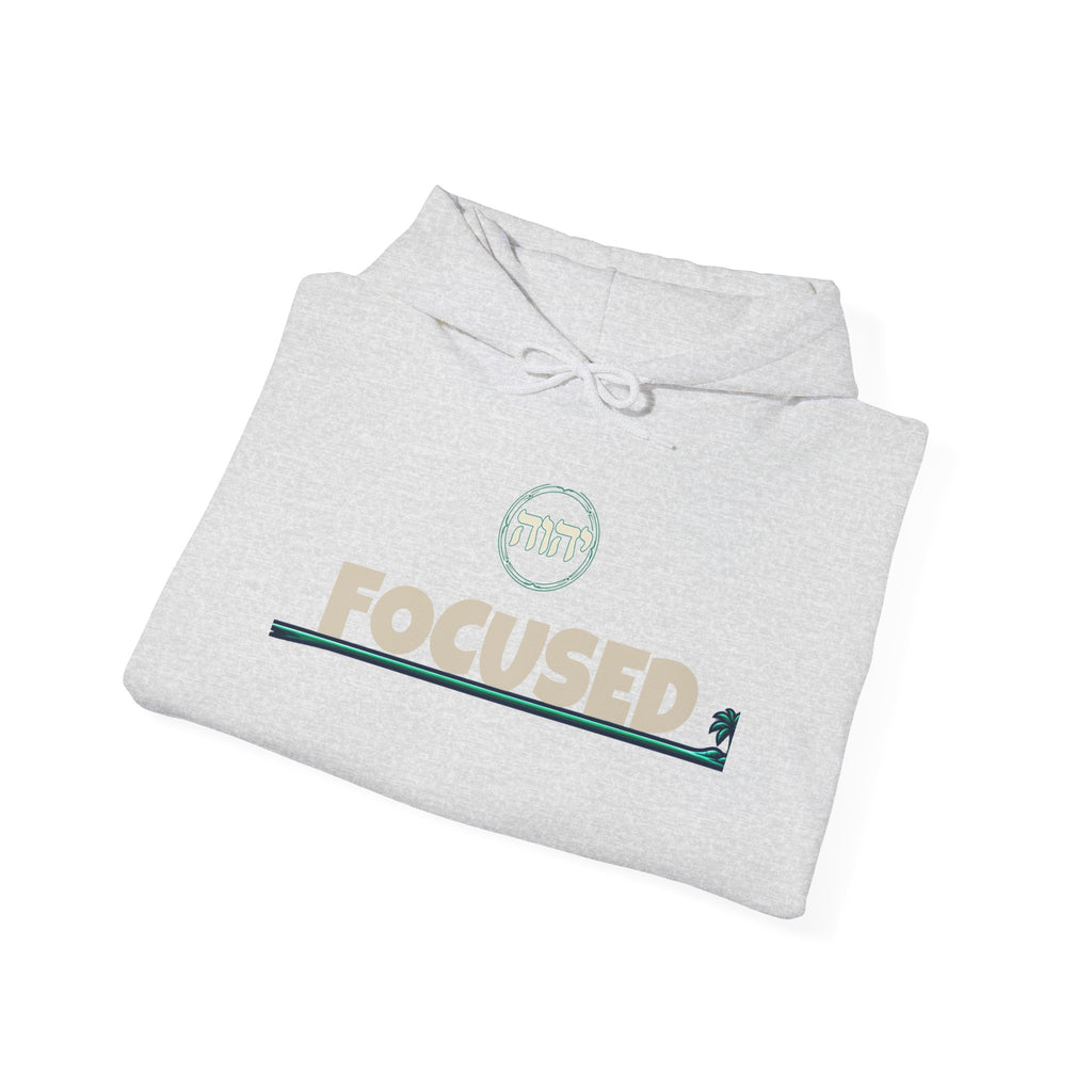 Focused Hoodie — Retro Sunset Palm Beach Graphic Hooded Sweatshirt