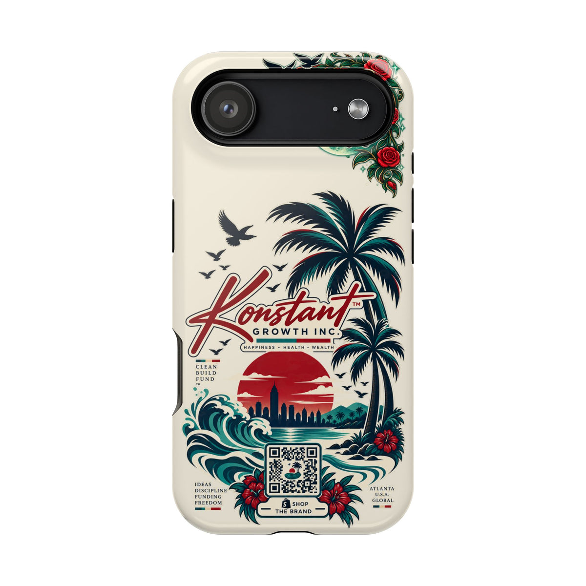 Tropical Palm Phone Case — "Konstant Growth Inc." Impact-Resistant Protective Case Printify