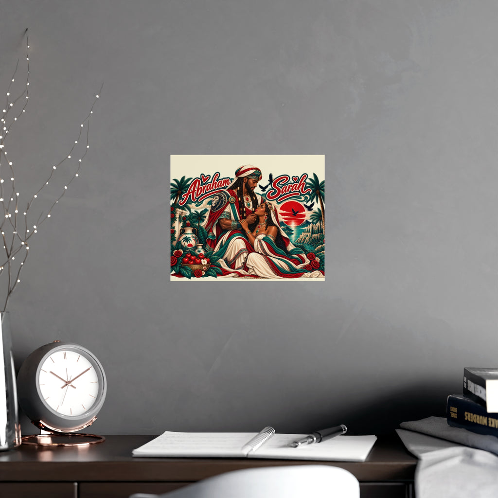 Personalized Abraham & Sarah Vintage-Style Matte Poster