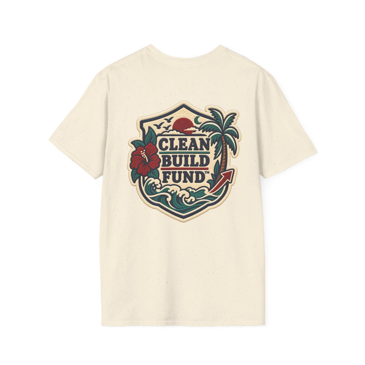 Funding Surf Crest T-Shirt — "Clean Build Fund" Retro Beach Graphic Tee Printify