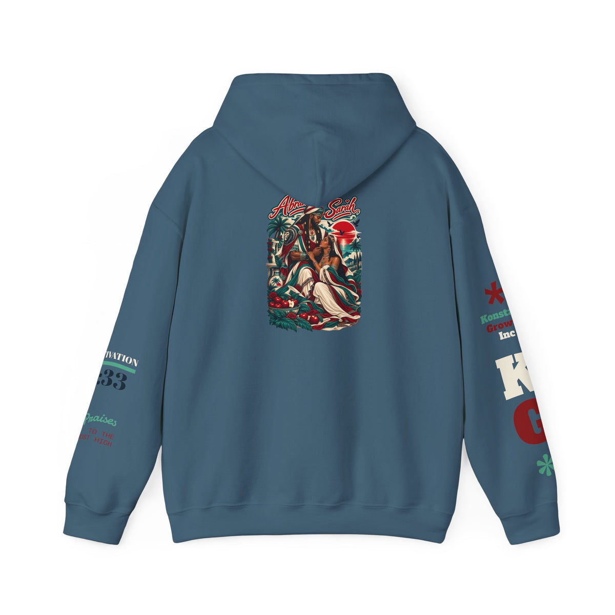 Hoodie - 'Divine Love' Graphic Hoodie with Vintage Bird & Floral Back Artwork