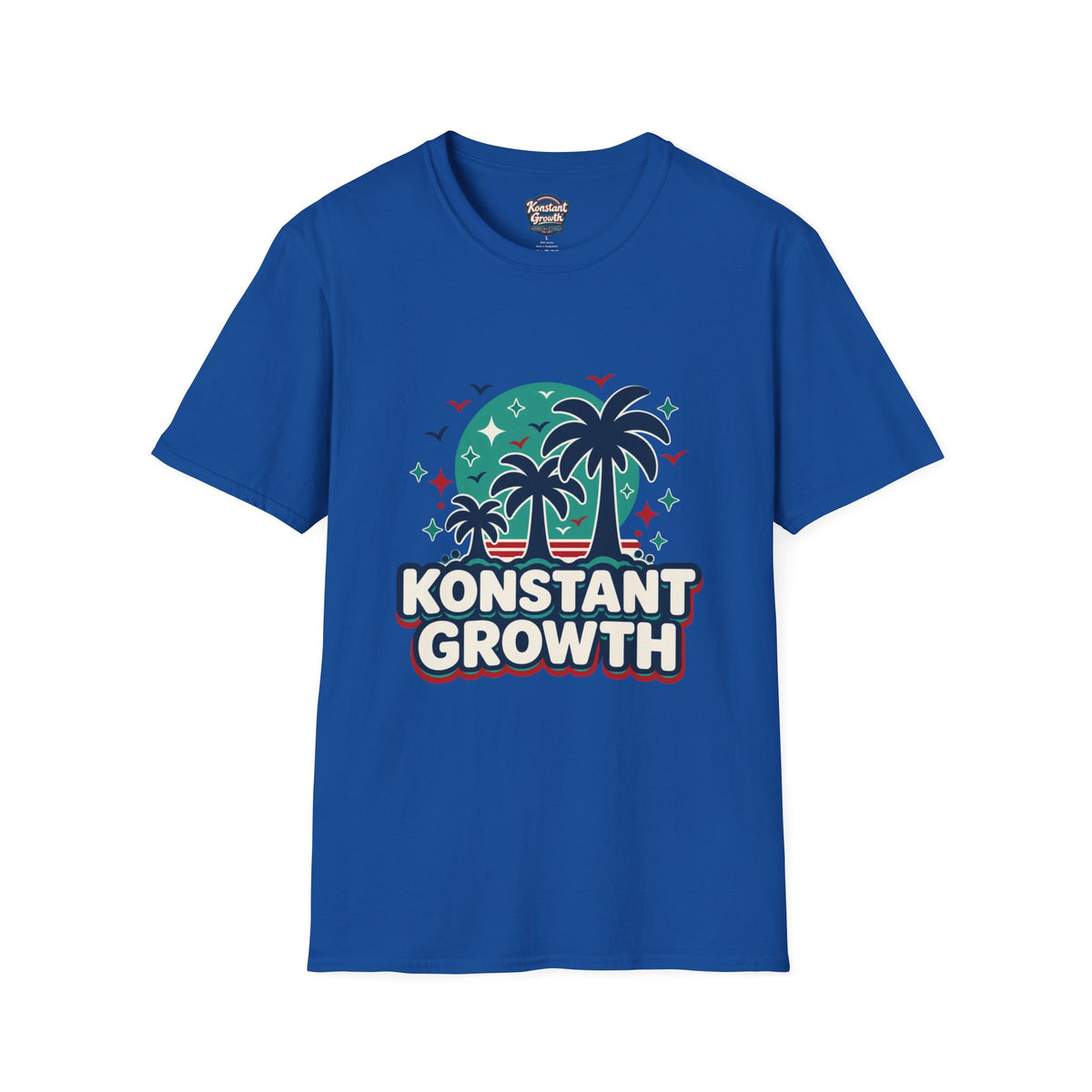 Konstant Growth Palm Tree T‑Shirt — Tropical Motivational Graphic Tee Printify