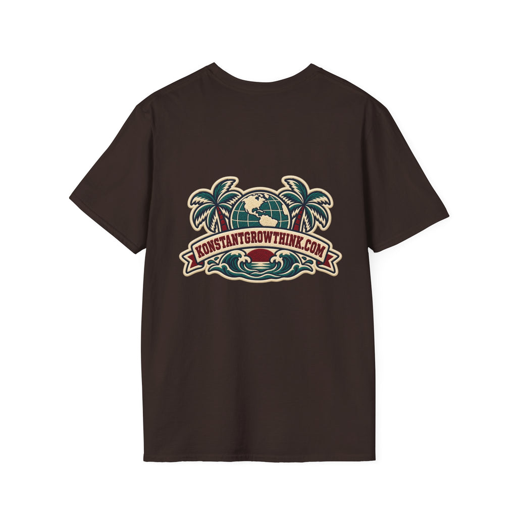 Clean Wave T-Shirt — Vintage Surf Logo Tee (beach palms, "CLEAN")