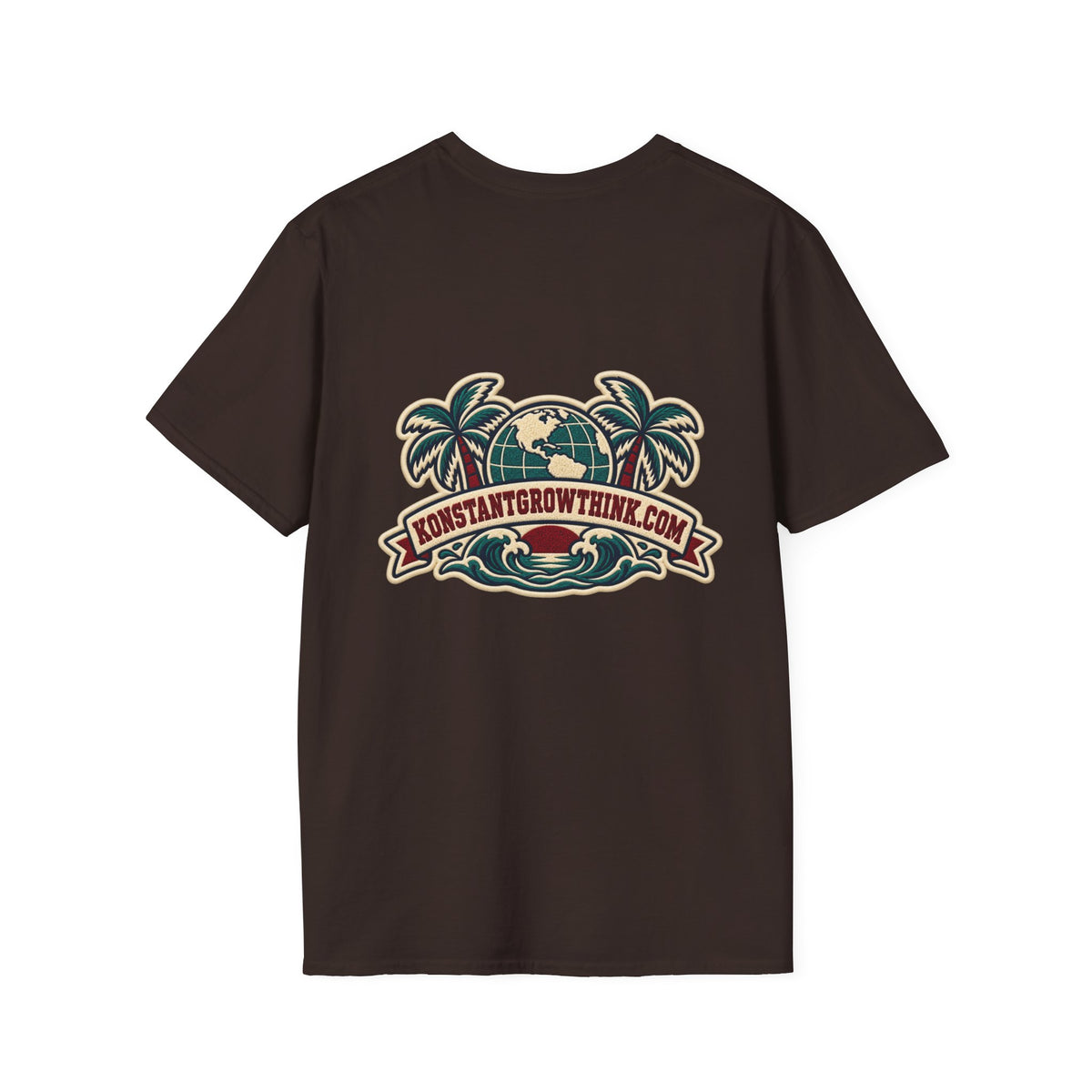 Clean Wave T-Shirt — Vintage Surf Logo Tee (beach palms, "CLEAN")