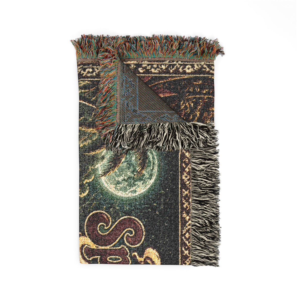 Mysterious Traveler Woven Blanket | Moonlit Cityscape CEO Lifestyle Home Decor Gift