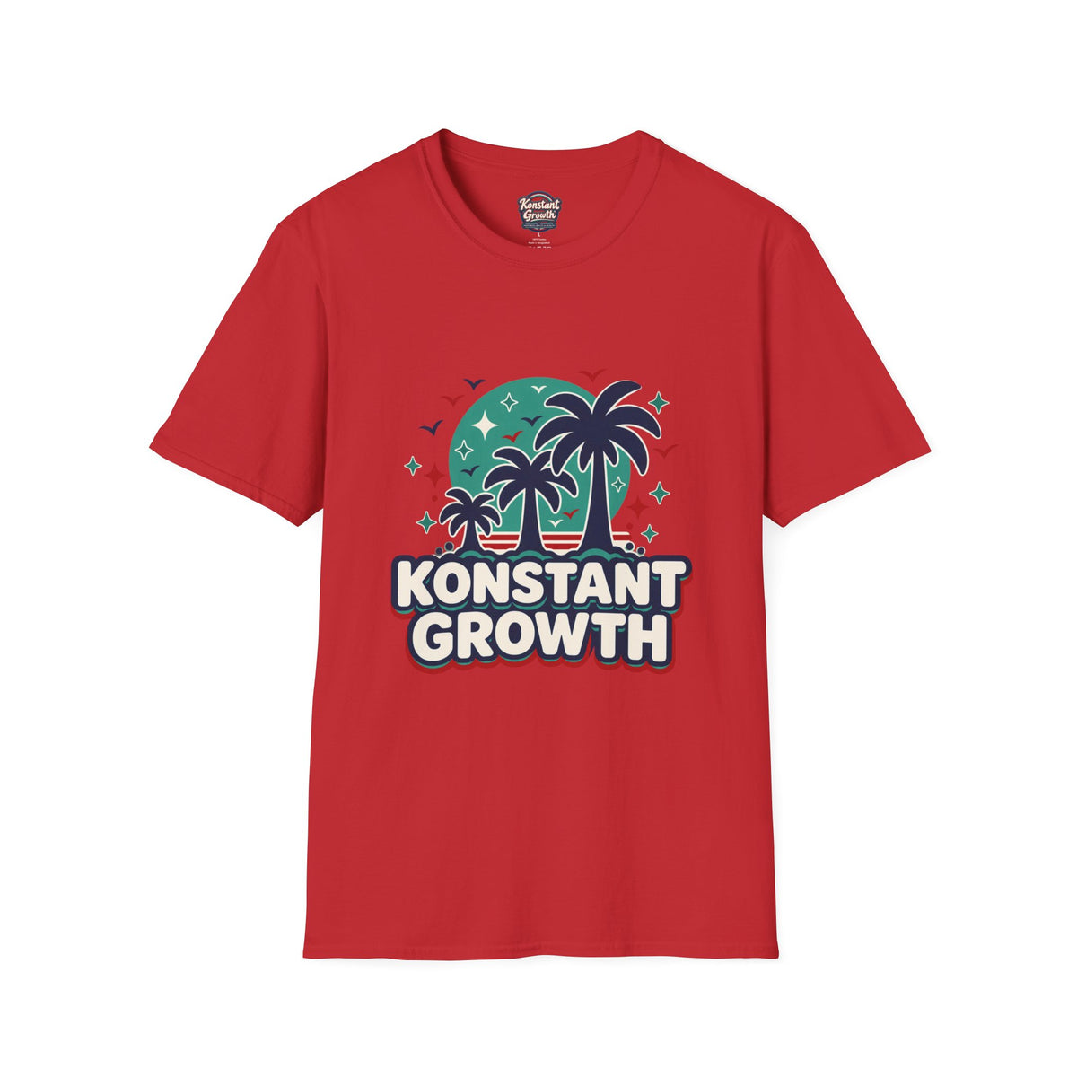 Konstant Growth Palm Tree T‑Shirt — Tropical Motivational Graphic Tee Printify