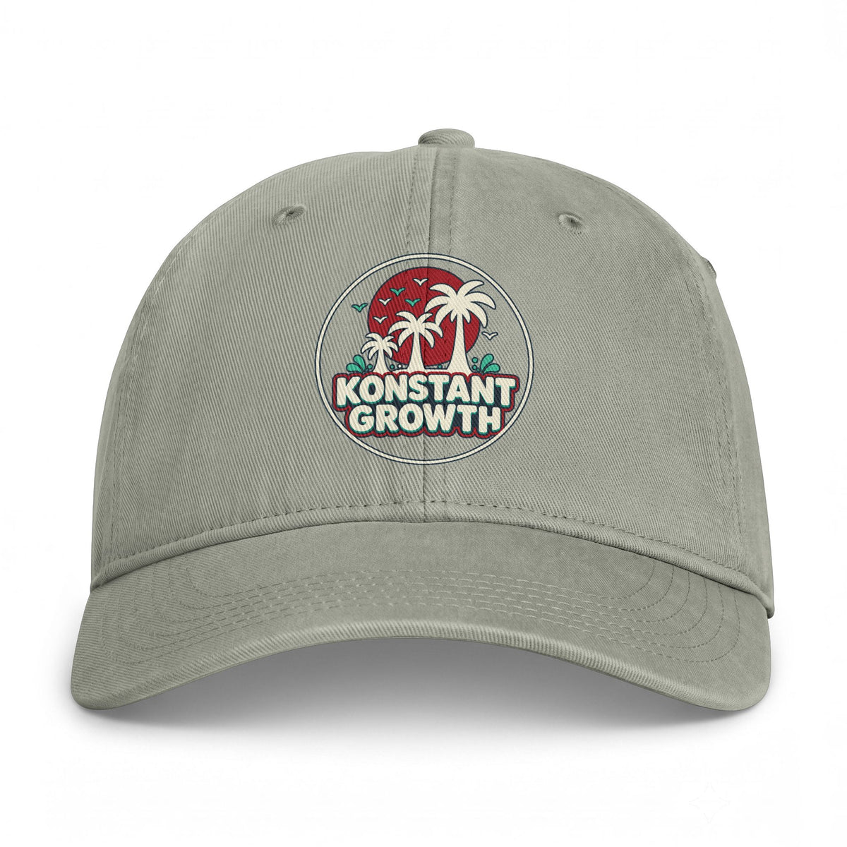 Coastal Washed Cap — 'Konstant Growth' Palm Beach Dad Hat Printify